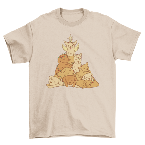 Puupy dog christmas tree t-shirt
