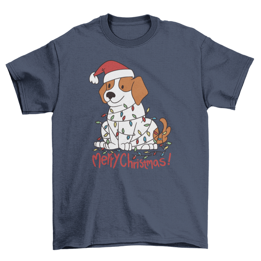 Christmas beagle dog t-shirt