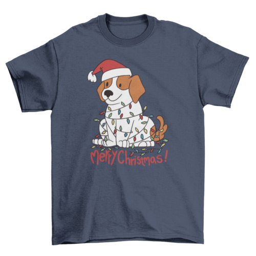 Christmas beagle dog t-shirt