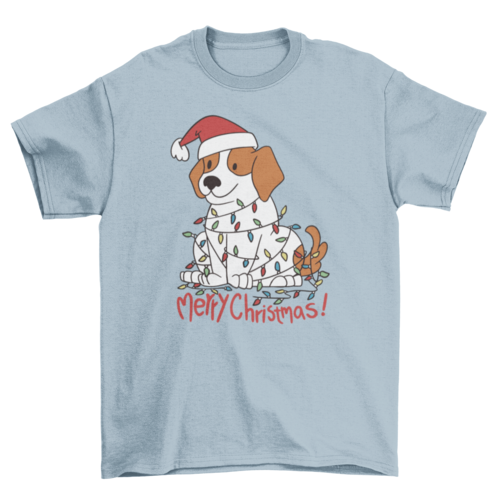 Christmas beagle dog t-shirt