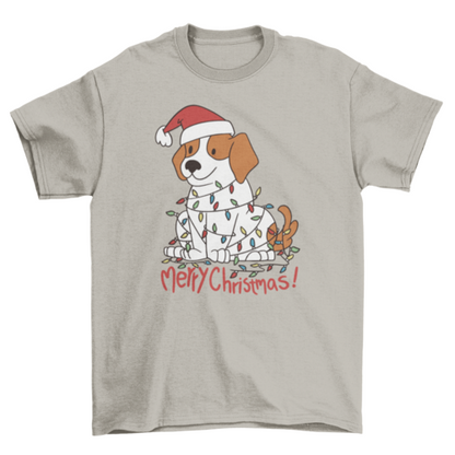 Christmas beagle dog t-shirt
