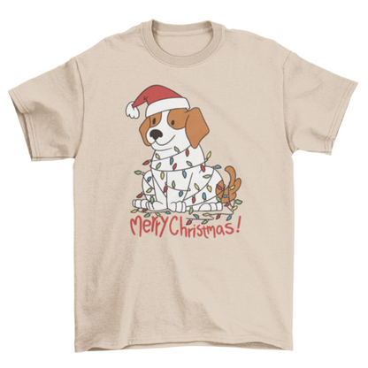 Christmas beagle dog t-shirt