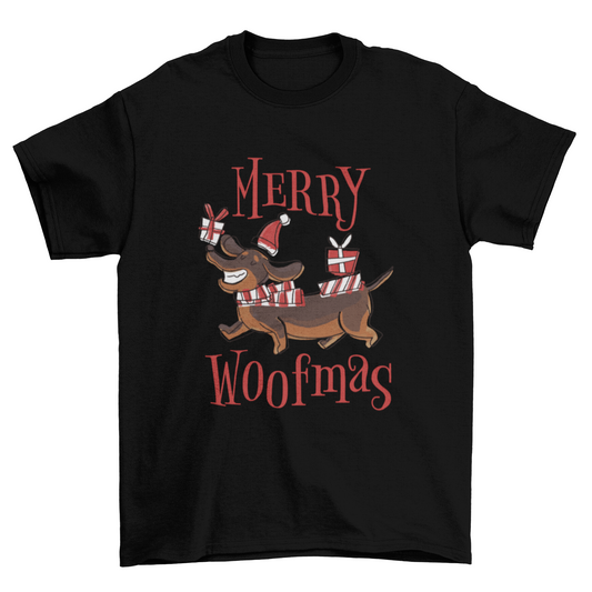 Happy christmas dog pun t-shirt