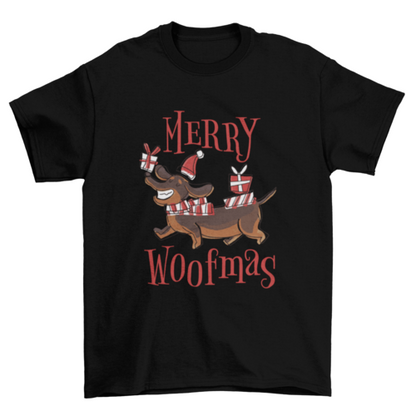 Happy christmas dog pun t-shirt