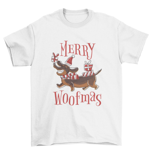 Happy christmas dog pun t-shirt