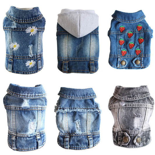 Jeans Jacket Dog Coat Clothes | Clothes Dog Denim Jacket | Chihuahua