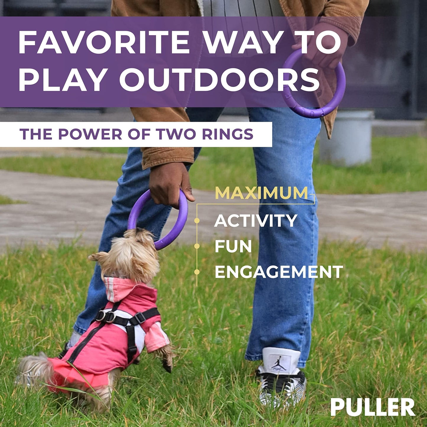 Puller Outdoor Dog Ring Toys   Dog Fetch Toy & Tug of War Dog Toy for