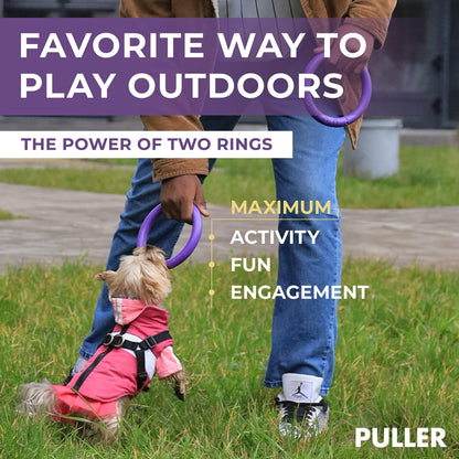 Puller Outdoor Dog Ring Toys   Dog Fetch Toy & Tug of War Dog Toy for