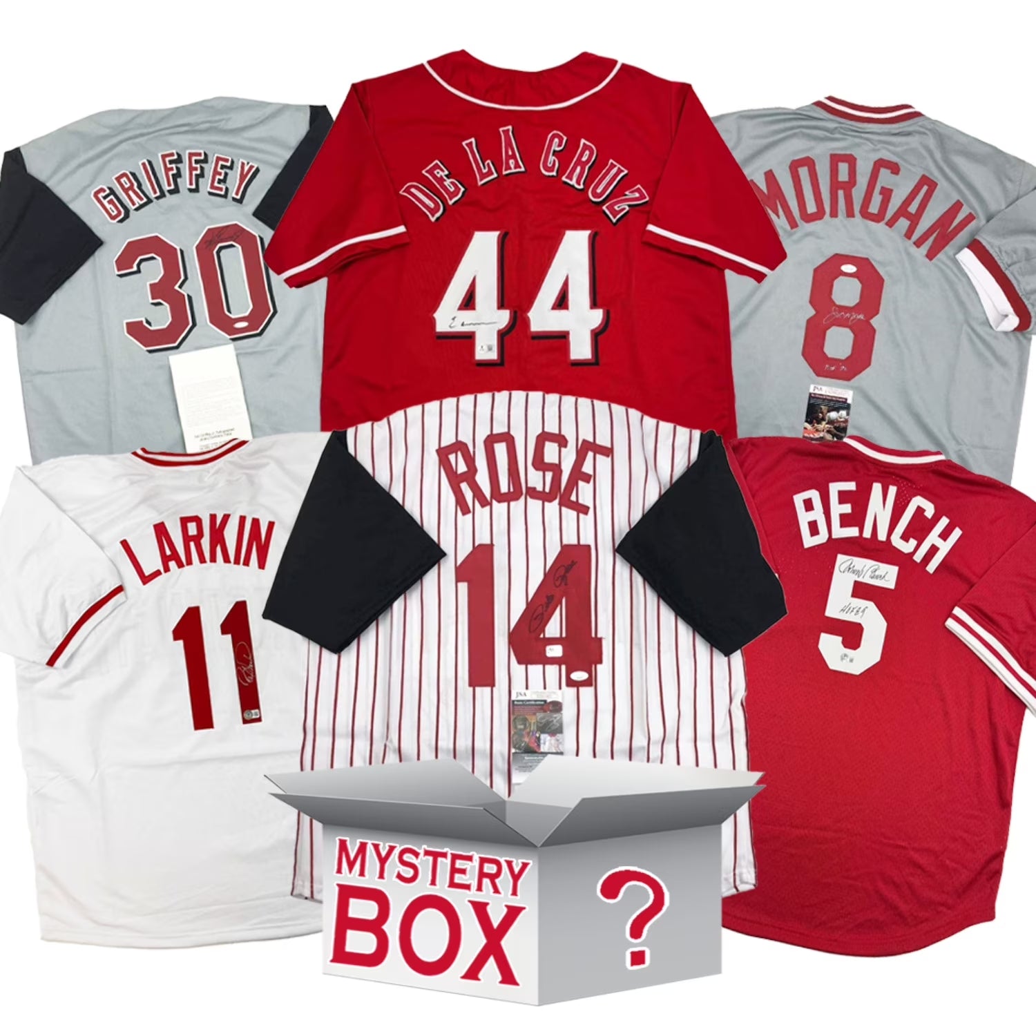 Autographed/Signed Cincinnati Baseball Jersey Mystery Box with PSA JSA or Beckett COA