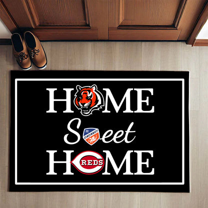 Home Sweet Home - Cincinnati BG, Cincinnati R, Cincinnati FC - anti Slip Indoor Doormat