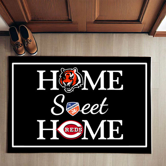 Home Sweet Home - Cincinnati BG, Cincinnati R, Cincinnati FC - anti Slip Indoor Doormat