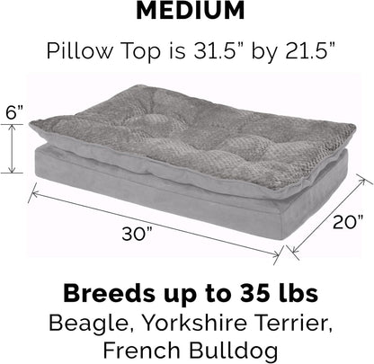 Orthopedic Dog Bed W/ Pillow Cushion Top & Removable Washable Cove (for Dogs up to 35 Lbs)