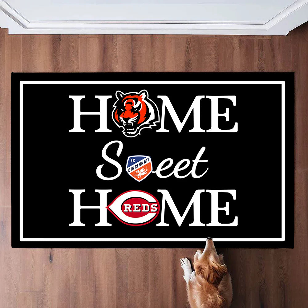 Home Sweet Home - Cincinnati BG, Cincinnati R, Cincinnati FC - anti Slip Indoor Doormat