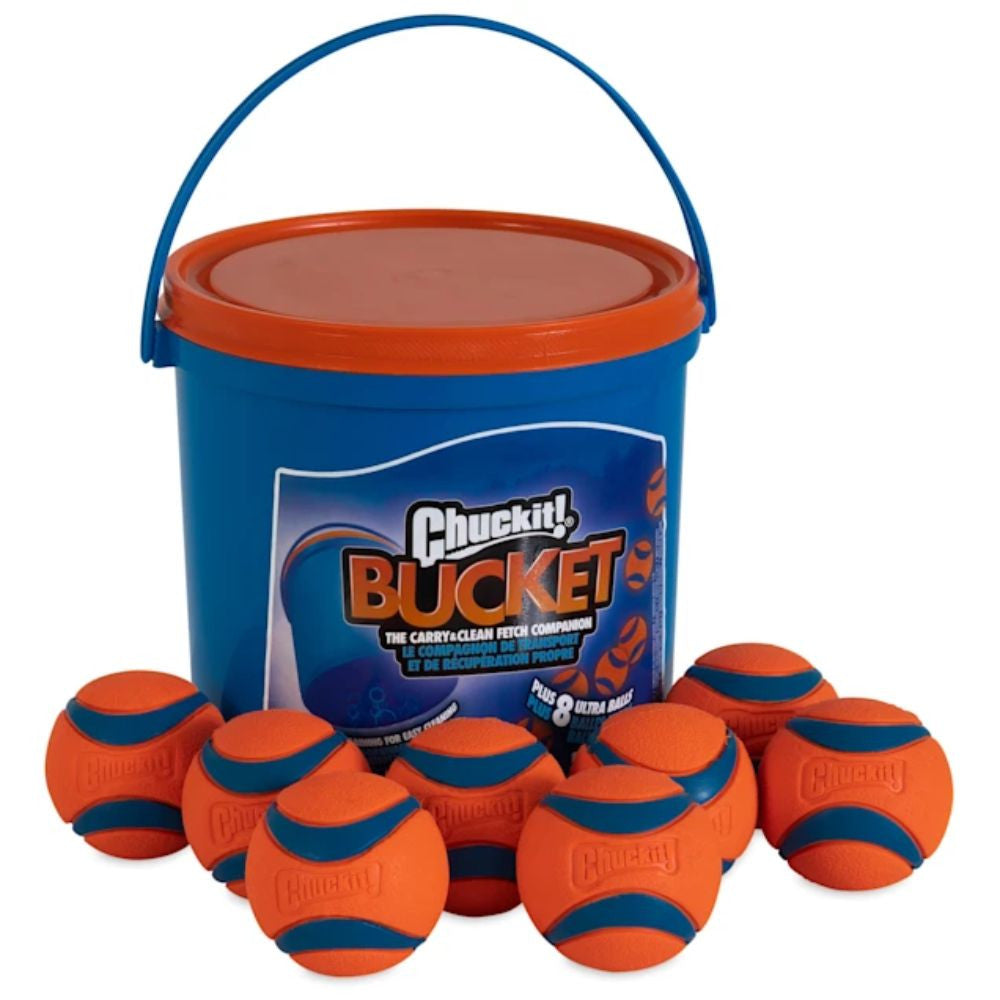Chuckit! Bucket With Ultra Ball Dog Toy Medium 8Pk