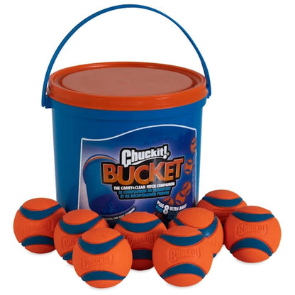 Chuckit! Bucket With Ultra Ball Dog Toy Medium 8Pk